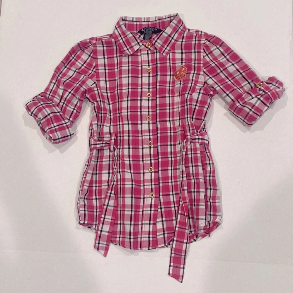 Girls blouses 1 ROCAWEAR pink 6-6X, 1 RAINWEAR gray pullover zip up      SIZE 6X - Picture 6 of 10